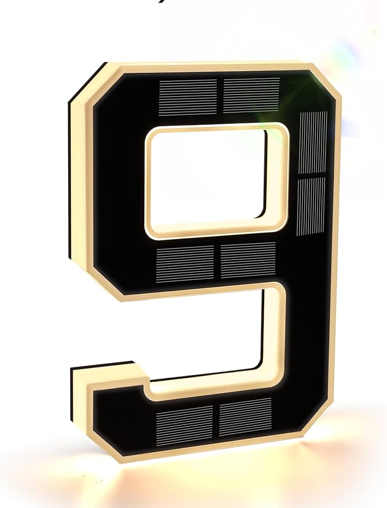 SmartYard 9 Inch Solar Lighted House Numbers for Outside, Light Up Waterproof LED Address Numbers Signs for Houses, Large Personalized Illuminated Exterior Modern House Numbers Light - Outdoor Solar Outlet