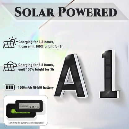 SmartYard 9 Inch Solar Lighted House Numbers for Outside, Light Up Waterproof LED Address Numbers Signs for Houses, Large Personalized Illuminated Exterior Modern House Numbers Light - Outdoor Solar Outlet