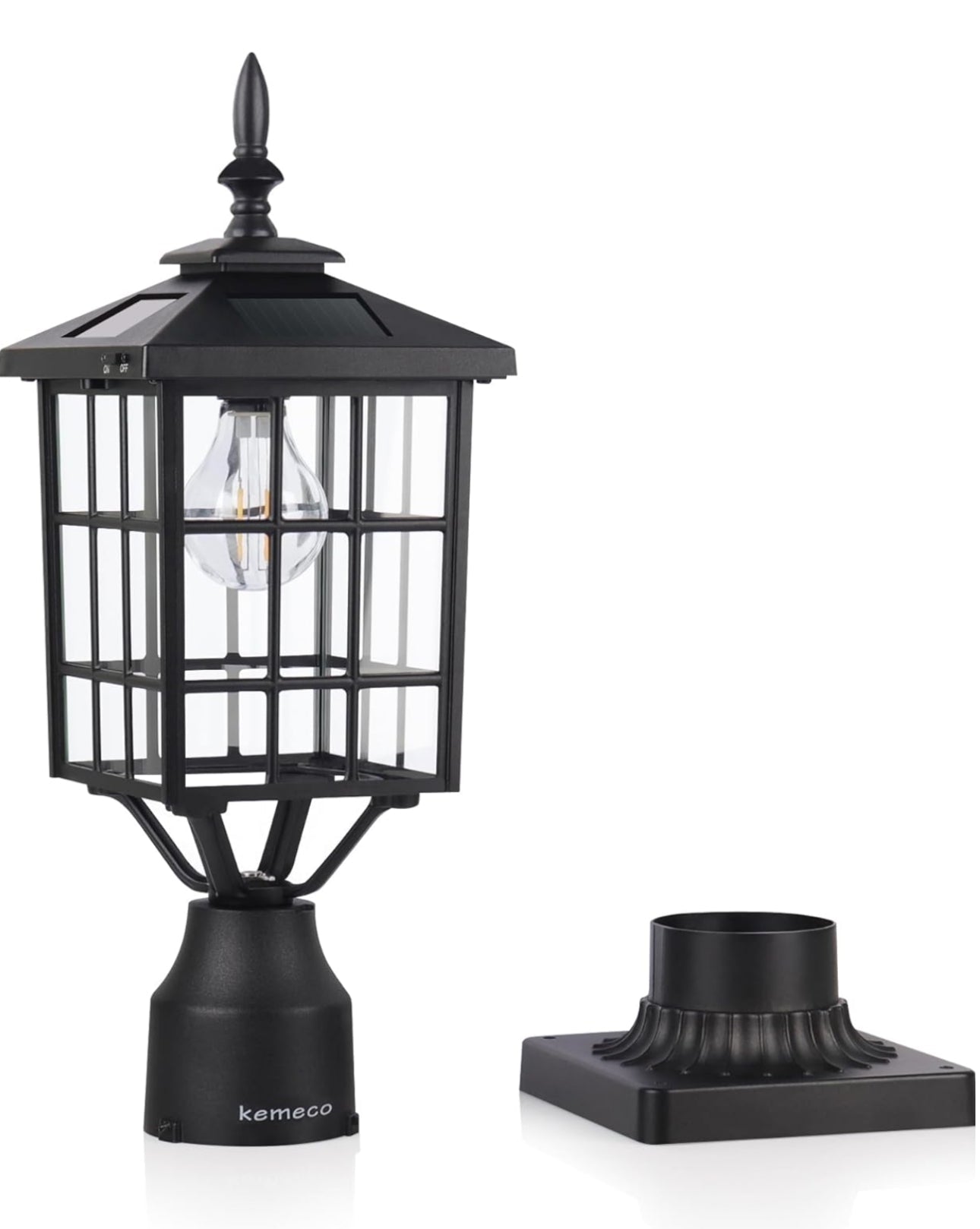 SmartYard LED Cast Aluminum Solar Post Light Fixture with 3-Inch Fitter Base for Outdoor Garden Post Pole Mount - Outdoor Solar Outlet