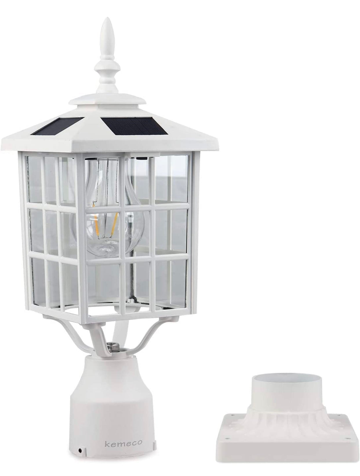 SmartYard LED Cast Aluminum Solar Post Light Fixture with 3-Inch Fitter Base for Outdoor Garden Post Pole Mount - Outdoor Solar Outlet