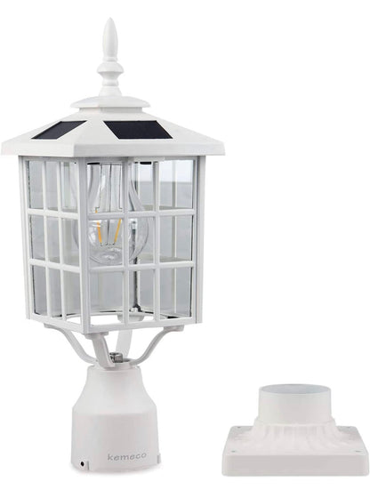 SmartYard LED Cast Aluminum Solar Post Light Fixture with 3-Inch Fitter Base for Outdoor Garden Post Pole Mount - Outdoor Solar Outlet