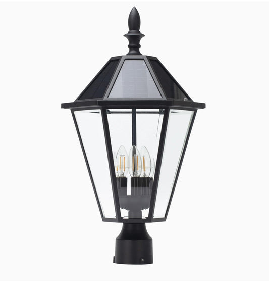 SmartYard LED Post Solar Light 22’ Outdoor,Dusk to Dawn Vintage Street Lights, 300LM, 2700K,Cast Aluminum - Outdoor Solar Outlet
