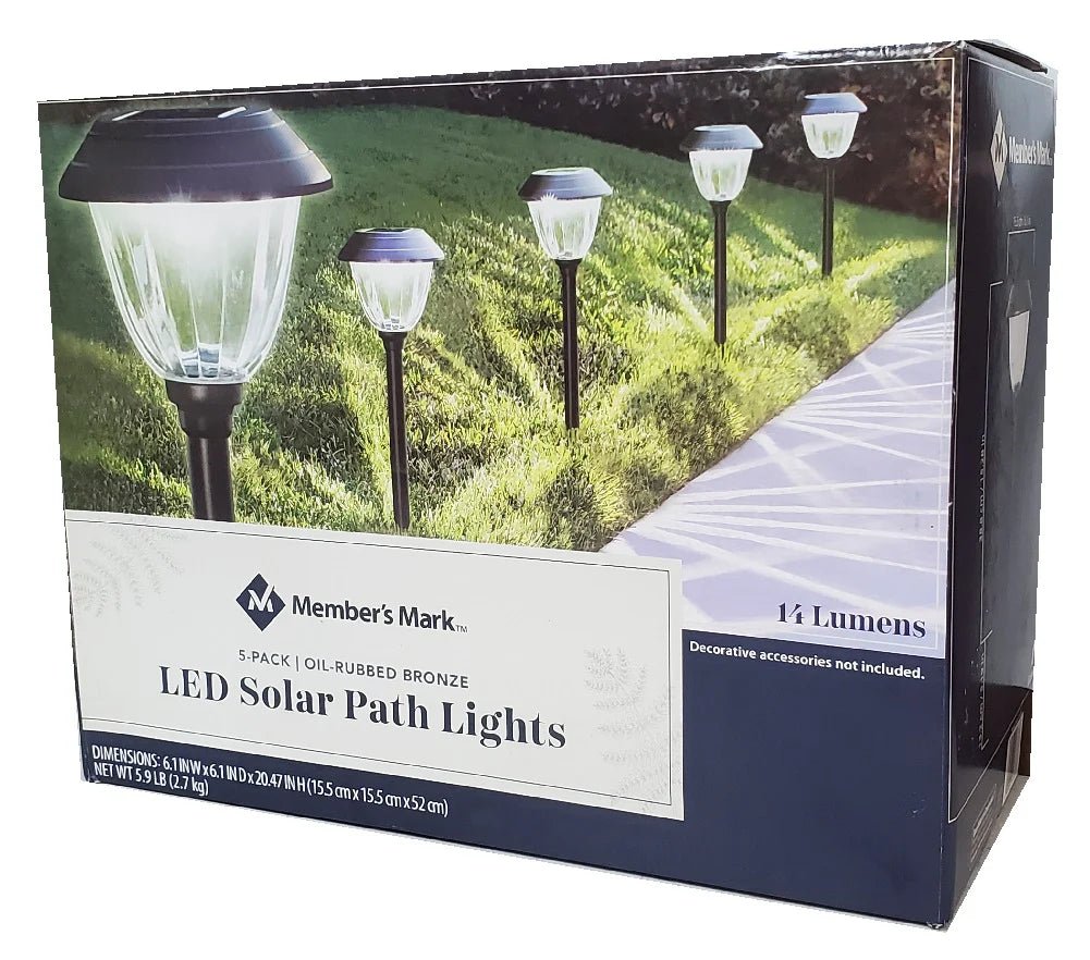SmartYard (Member’s Mark) 5-Pack Oil-Rubbed Bronze LED Solar Path Lights - Outdoor Solar Outlet
