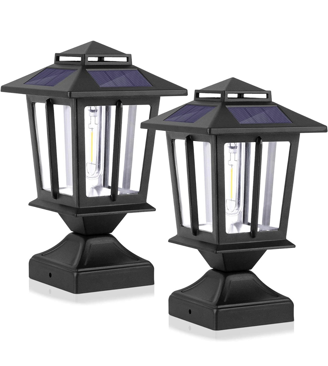 SmartYard Metal Solar Post Lights 4X4 Outdoor, Waterproof Fence Post Lights 2 Pack - Outdoor Solar Outlet