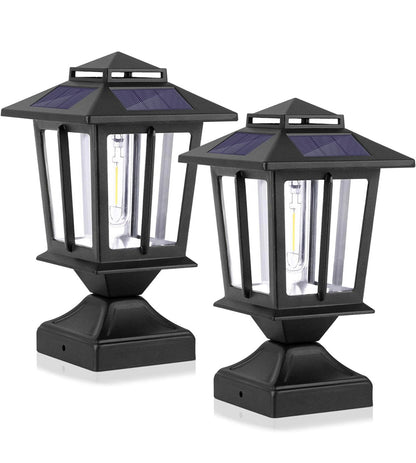 SmartYard Metal Solar Post Lights 4X4 Outdoor, Waterproof Fence Post Lights 2 Pack - Outdoor Solar Outlet