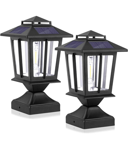 SmartYard Metal Solar Post Lights 4X4 Outdoor, Waterproof Fence Post Lights 2 Pack - Outdoor Solar Outlet