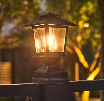SmartYard Metal Solar Post Lights 4X4 Outdoor, Waterproof Fence Post Lights 2 Pack - Outdoor Solar Outlet