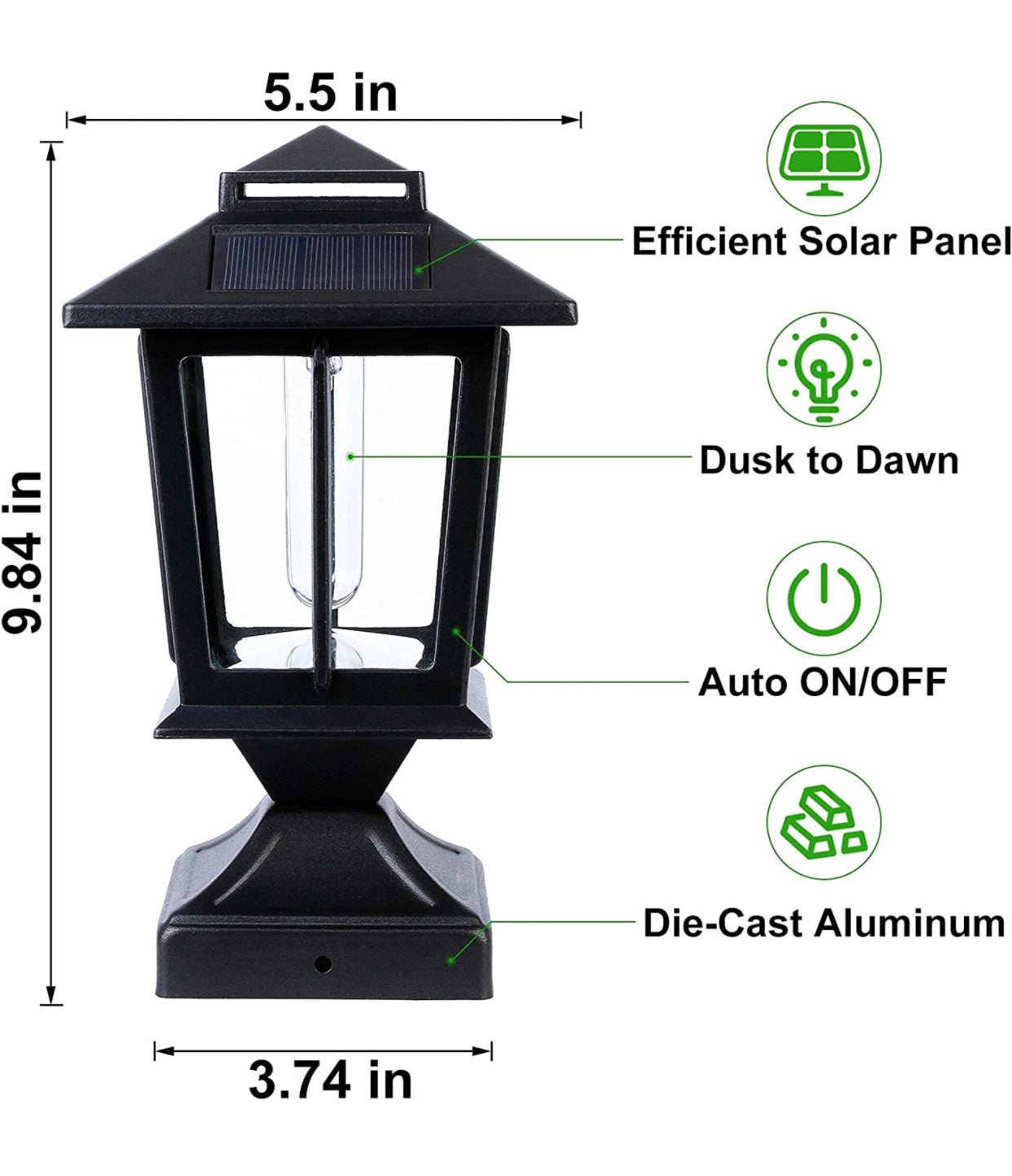 SmartYard Metal Solar Post Lights 4X4 Outdoor, Waterproof Fence Post Lights 2 Pack - Outdoor Solar Outlet