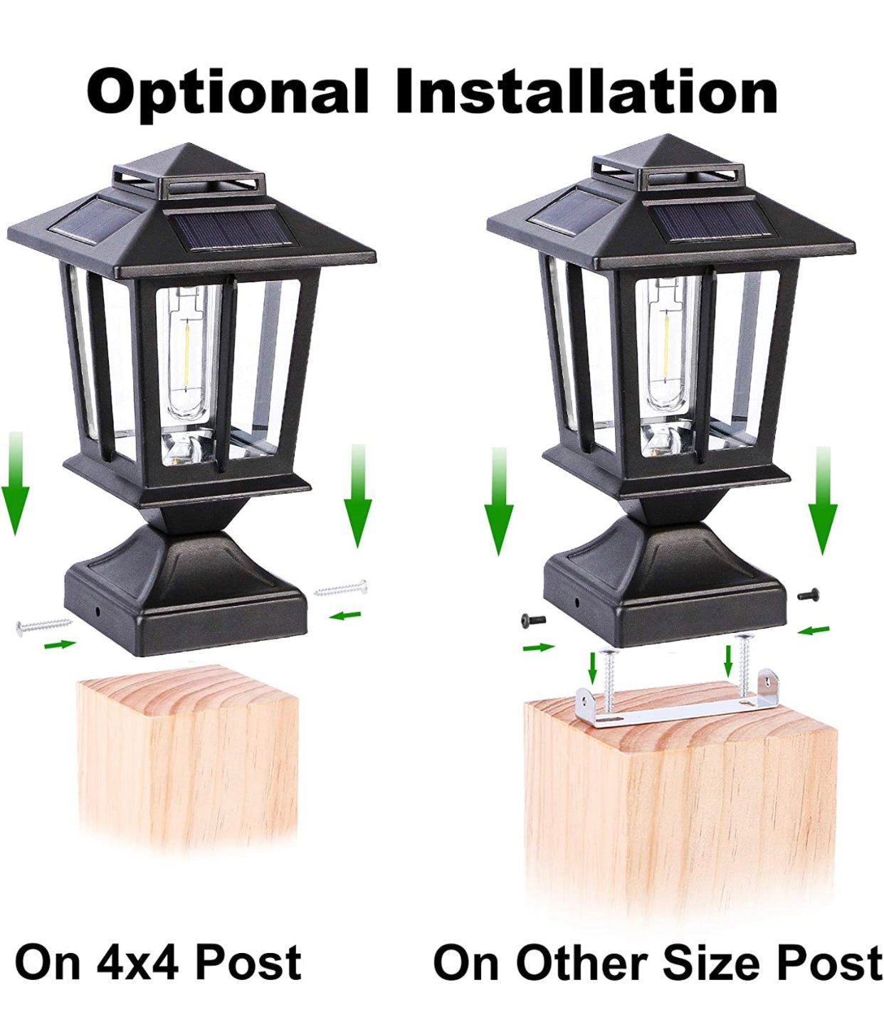 SmartYard Metal Solar Post Lights 4X4 Outdoor, Waterproof Fence Post Lights 2 Pack - Outdoor Solar Outlet