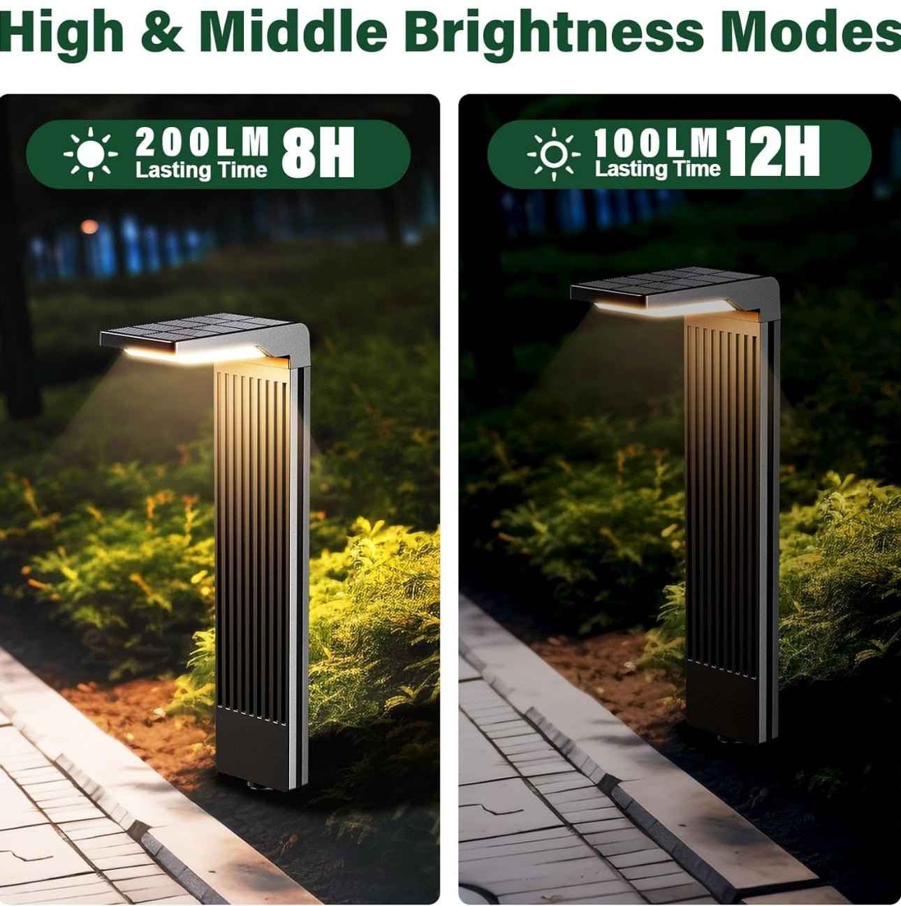 SmartYard Pathway Solar Walkway Light Super Bright 200 Lumen ,Warm & Cool-4 Pack - Outdoor Solar Outlet