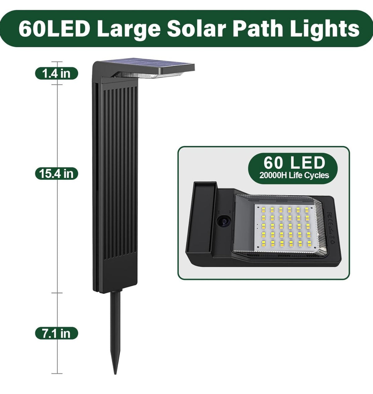 SmartYard Pathway Solar Walkway Light Super Bright 200 Lumen ,Warm & Cool-4 Pack - Outdoor Solar Outlet