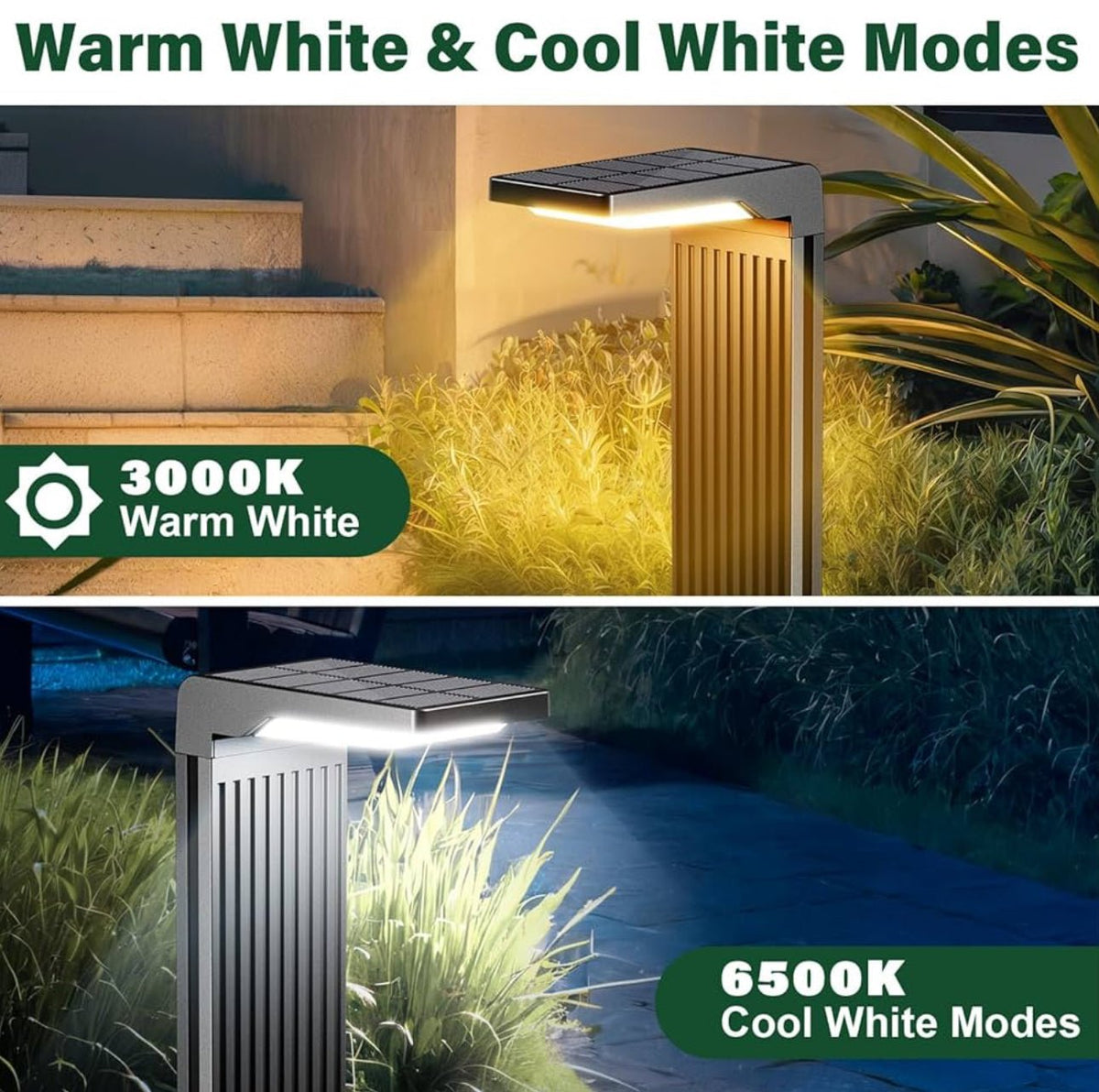 SmartYard Pathway Solar Walkway Light Super Bright 200 Lumen ,Warm & Cool-4 Pack - Outdoor Solar Outlet