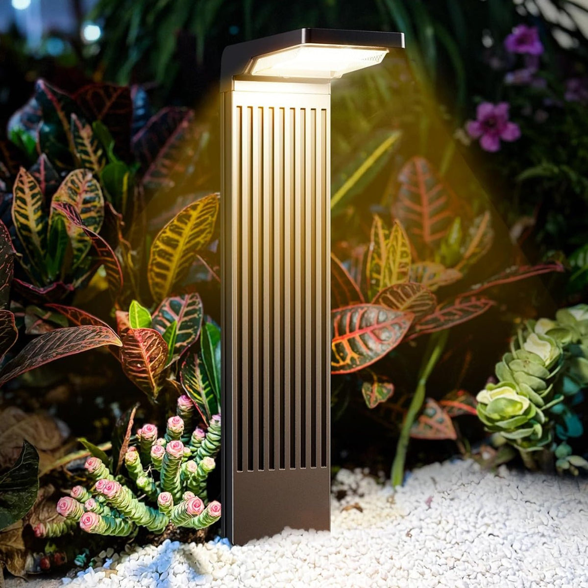 SmartYard Pathway Solar Walkway Light Super Bright 200 Lumen ,Warm & Cool-4 Pack - Outdoor Solar Outlet