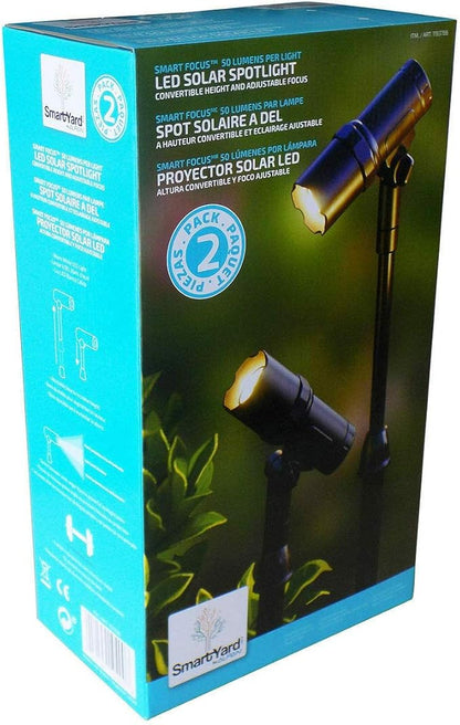 SmartYard Smart Focus 100/65 Lumen Spot Light with Remote Solar Panel, 2-pack - Outdoor Solar Outlet
