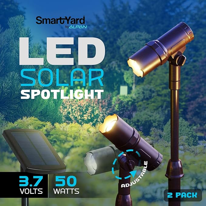 SmartYard Smart Focus 100/65 Lumen Spot Light with Remote Solar Panel, 2-pack - Outdoor Solar Outlet