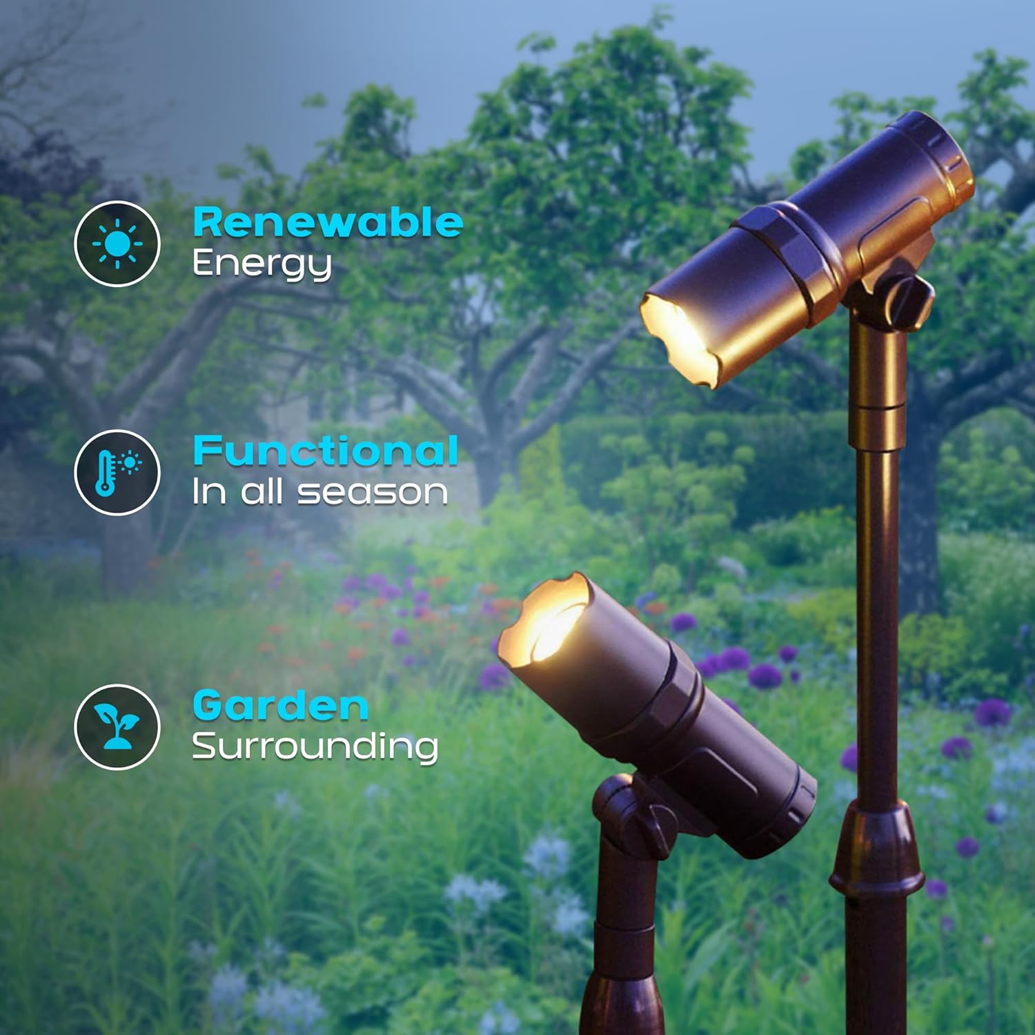 SmartYard Smart Focus 100/65 Lumen Spot Light with Remote Solar Panel, 2-pack - Outdoor Solar Outlet