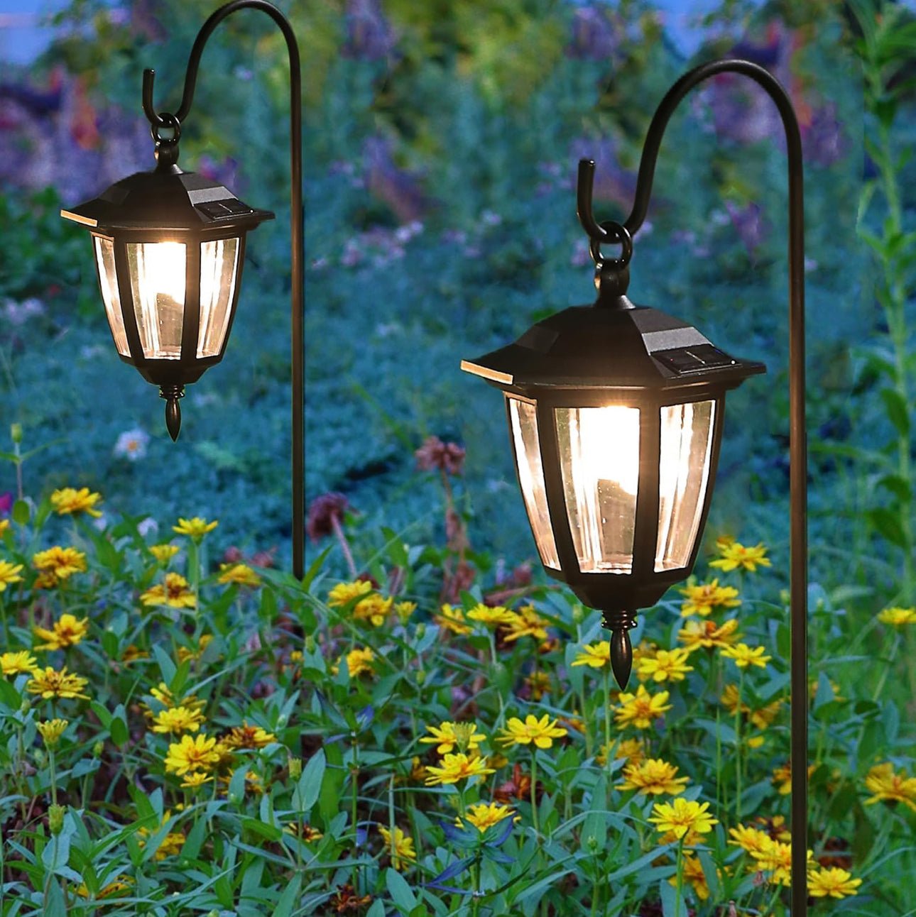 SmartYard Solar Hanging Lights Dual Use Shepherd Hook Lights Outdoor, 4 Pack - Outdoor Solar Outlet