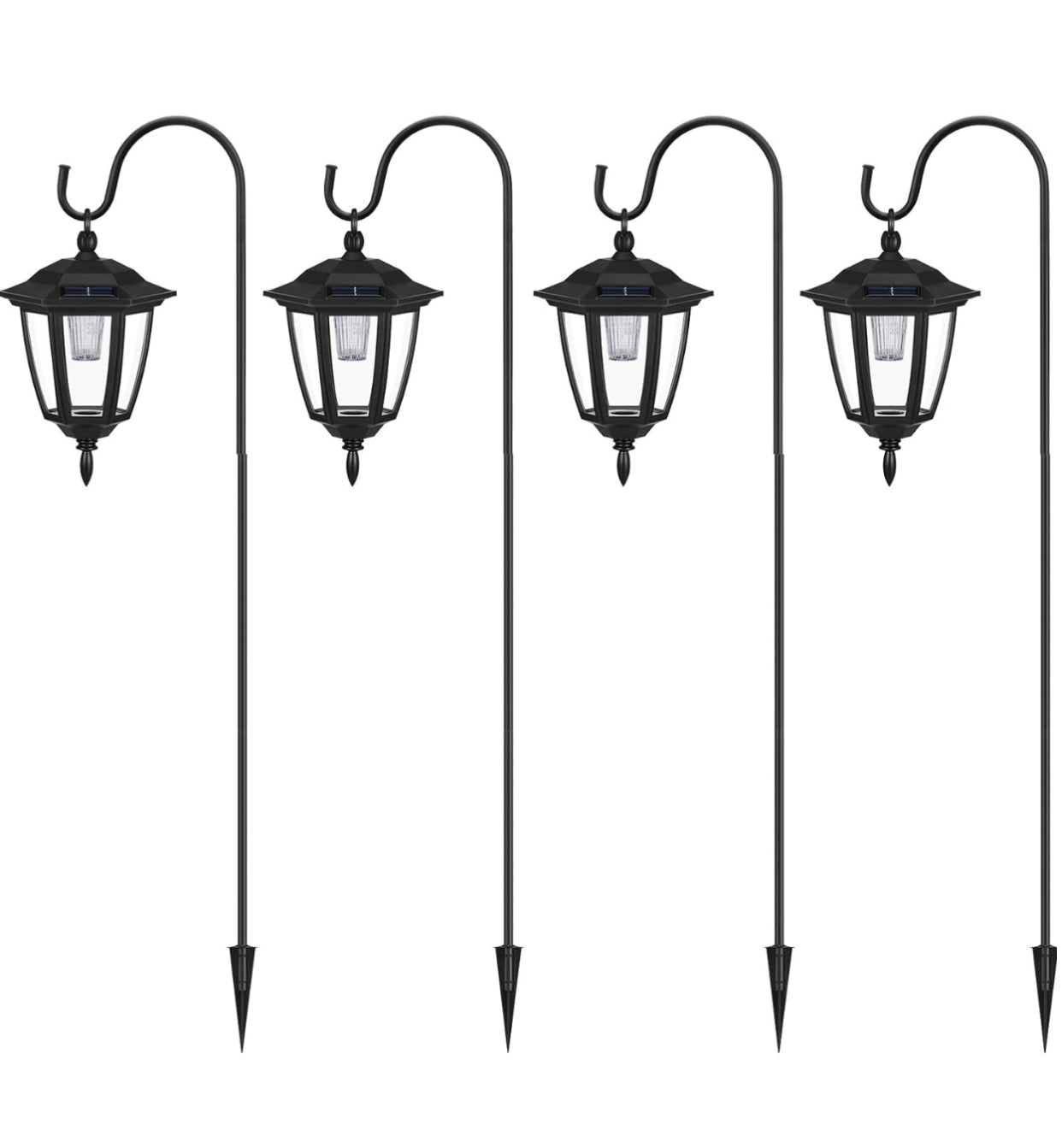 SmartYard Solar Hanging Lights Dual Use Shepherd Hook Lights Outdoor, 4 Pack - Outdoor Solar Outlet
