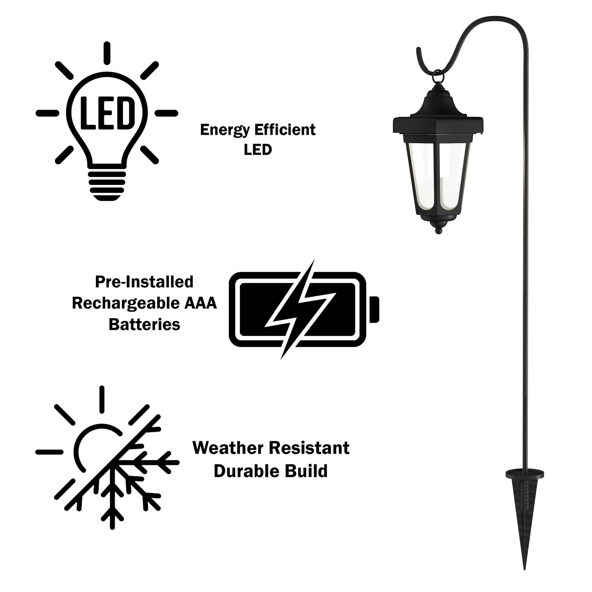 SmartYard Solar Hanging Lights Dual Use Shepherd Hook Lights Outdoor, 4 Pack - Outdoor Solar Outlet