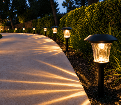 SmartYard Solar LED Large Outdoor Pathway Lights - 8 Pack- Oil Rubbed Bronze - Outdoor Solar Outlet