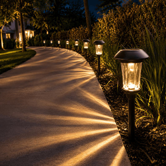 SmartYard Solar LED Large Outdoor Pathway Lights - 8 Pack- Oil Rubbed Bronze - Outdoor Solar Outlet