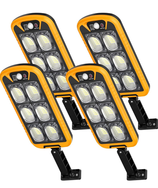SmartYard Solar Lights Outdoor Motion Sensor Light, 7000K Solar Street Lights with Remote Control, Dusk to Dawn Flood Light Outdoor, IP65 Waterproof Security Light (4 Packs) - Outdoor Solar Outlet