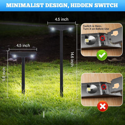SmartYard Solar Modern Pathway Lights, 4 Pack -15 Lumen - Outdoor Solar Outlet