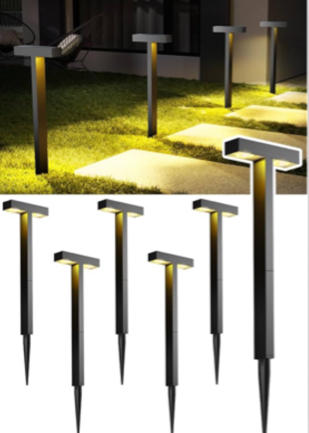 SmartYard Solar Modern Pathway Lights, 4 Pack -15 Lumen - Outdoor Solar Outlet
