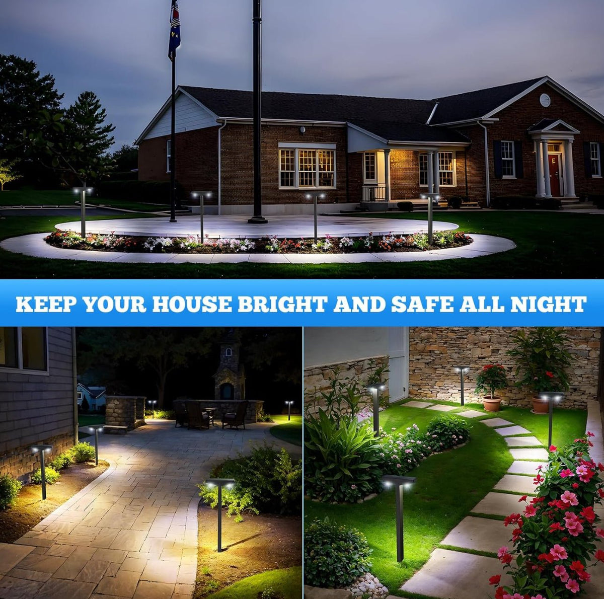 SmartYard Solar Modern Pathway Lights, 4 Pack -15 Lumen - Outdoor Solar Outlet