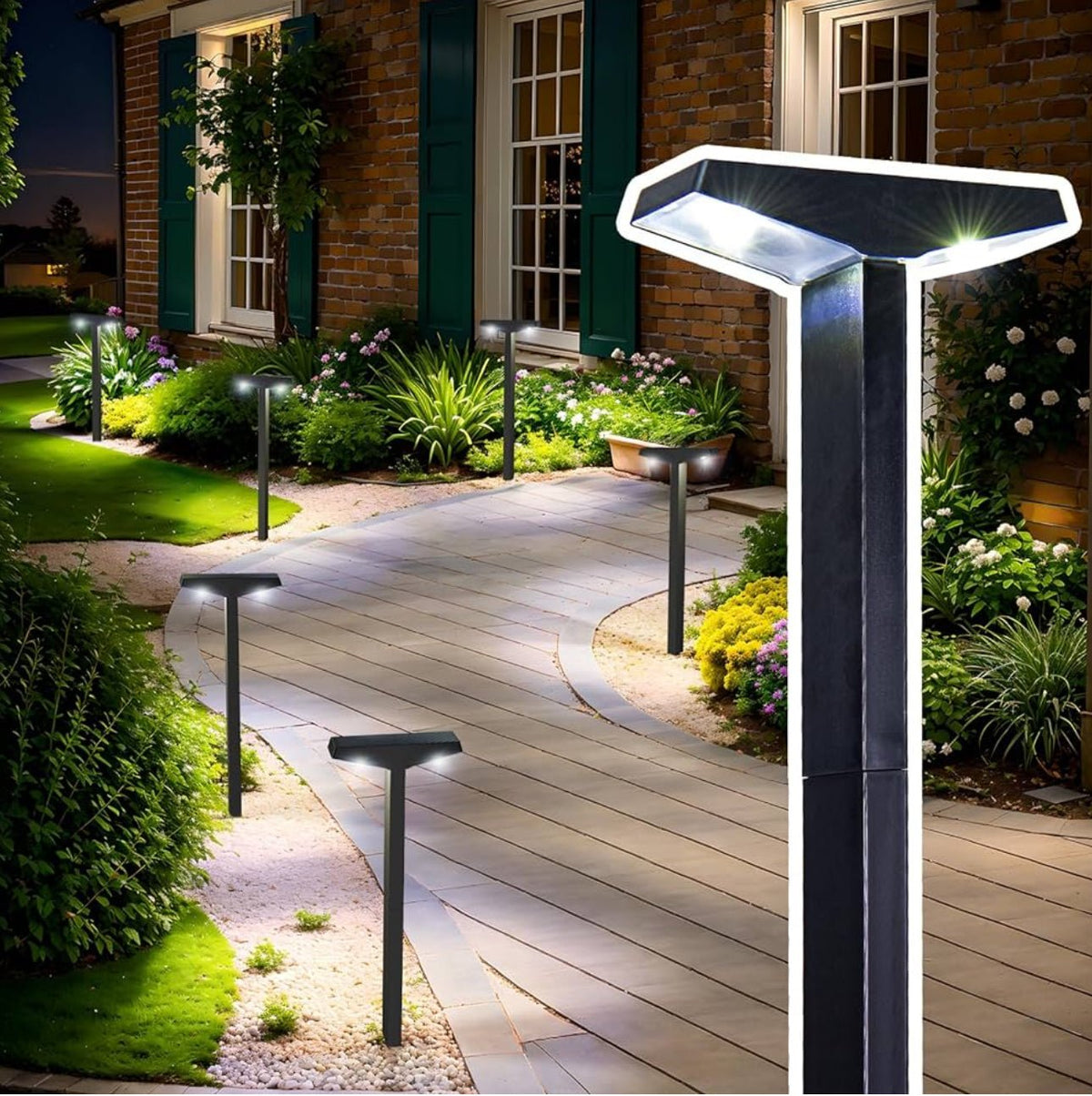 SmartYard Solar Modern Pathway Lights, 4 Pack -15 Lumen - Outdoor Solar Outlet