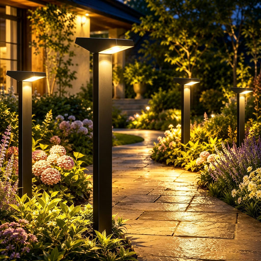 SmartYard Solar Modern Pathway Lights, 4 Pack -60 Lumen - Outdoor Solar Outlet