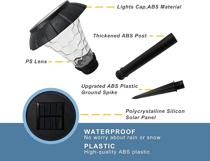 SmartYard Solar Pathway LED Lights -12 Pack (Warm White) - Outdoor Solar Outlet