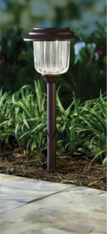 SmartYard Solar Pathway Lights Stainless-Steel and Glass (8 pack) - Outdoor Solar Outlet