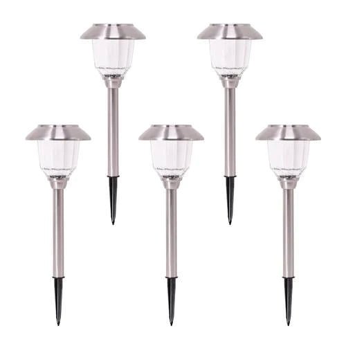 SmartYard Solar Pathway Lights Stainless-Steel and Glass (8 pack) - Outdoor Solar Outlet