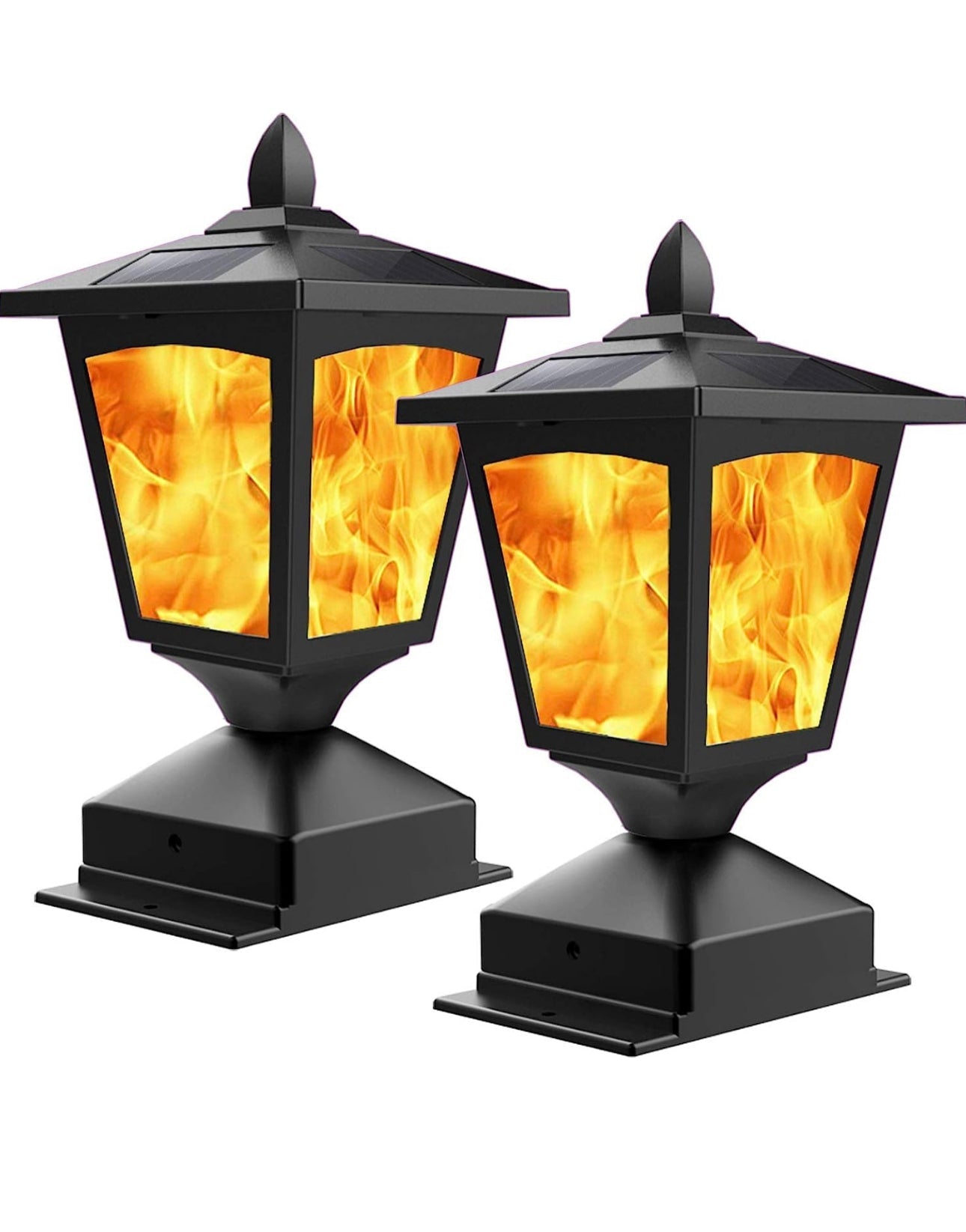 SmartYard Solar Post Cap Lights Outdoor for Wood Fence Posts Pathway, Deck, Pack of 2 - Outdoor Solar Outlet