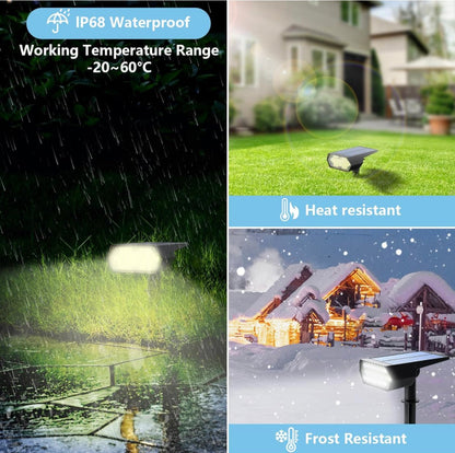 SmartYard Solar Spot Lights 53 LEDs, 2 Modes Pathway/Wall Lights 2 In 1 Auto On/Off 4 Pack(Cool White) - Outdoor Solar Outlet