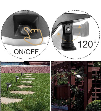 SmartYard Solar Spot Lights 53 LEDs, 2 Modes Pathway/Wall Lights 2 In 1 Auto On/Off 4 Pack(Cool White) - Outdoor Solar Outlet