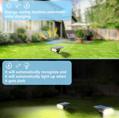 SmartYard Solar Spot Lights 53 LEDs, 2 Modes Pathway/Wall Lights 2 In 1 Auto On/Off 4 Pack(Cool White) - Outdoor Solar Outlet