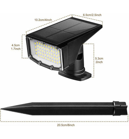 SmartYard Solar Spot Lights 53 LEDs, 2 Modes Pathway/Wall Lights 2 In 1 Auto On/Off 4 Pack(Cool White) - Outdoor Solar Outlet