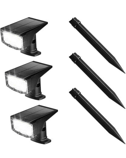 SmartYard Solar Spot Lights 53 LEDs, 2 Modes Pathway/Wall Lights 2 In 1 Auto On/Off 4 Pack(Cool White) - Outdoor Solar Outlet