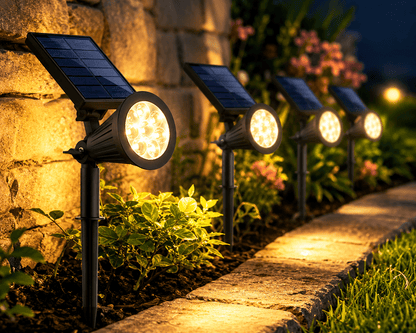 SmartYard Solar SpotLights Outdoor, Waterproof Solar Powered Landscape 2-in-1 Wall Light Auto On/Off , Pack of 4 - Outdoor Solar Outlet