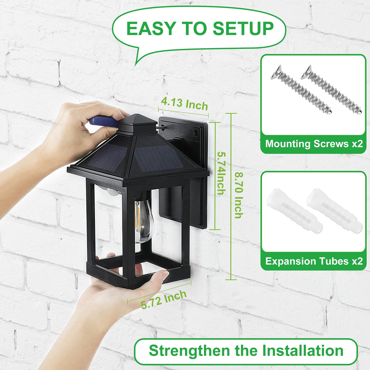 SmartYard Solar Wall Lanterns Outdoor with 3 Modes, Dusk to Dawn Motion Sensor LED Sconce Lights IP65 Waterproof, Exterior Front Porch 2 Pack - Outdoor Solar Outlet
