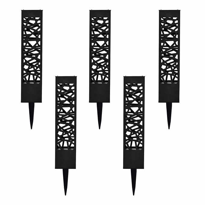 SmartYard Square Solar Bollard Pathway Lights – 35 Lumen, 5-pack - Outdoor Solar Outlet