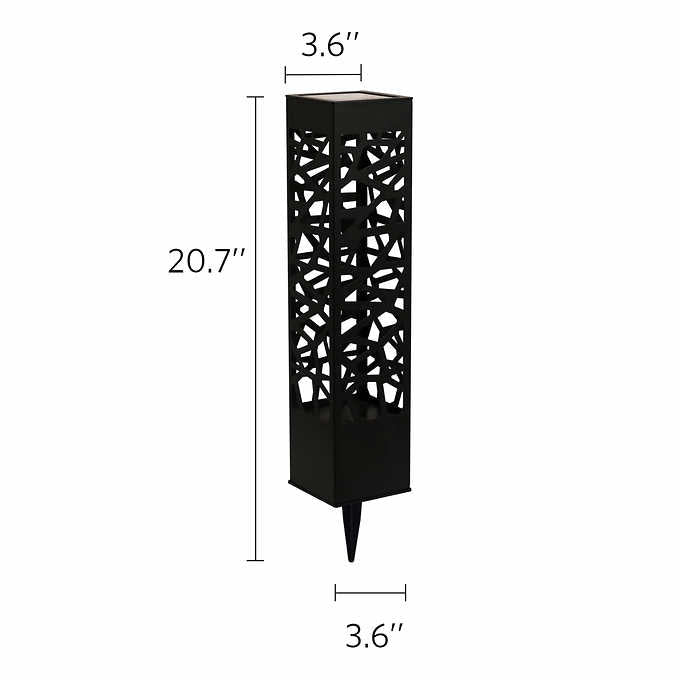 SmartYard Square Solar Bollard Pathway Lights – 35 Lumen, 5-pack - Outdoor Solar Outlet