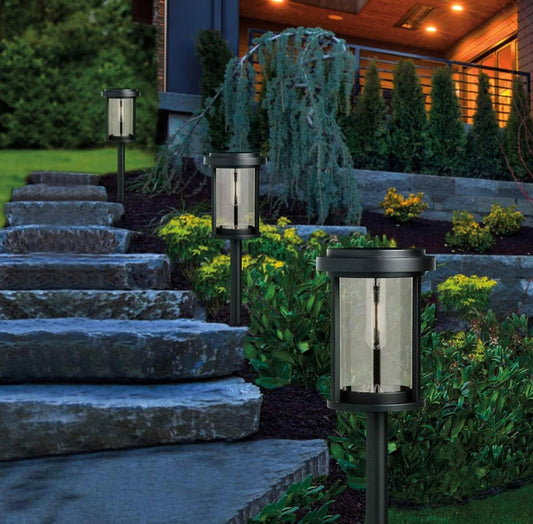 SmartYard Vintage LED Bulb - Solar Pathway Light Set of 4 - Outdoor Solar Outlet