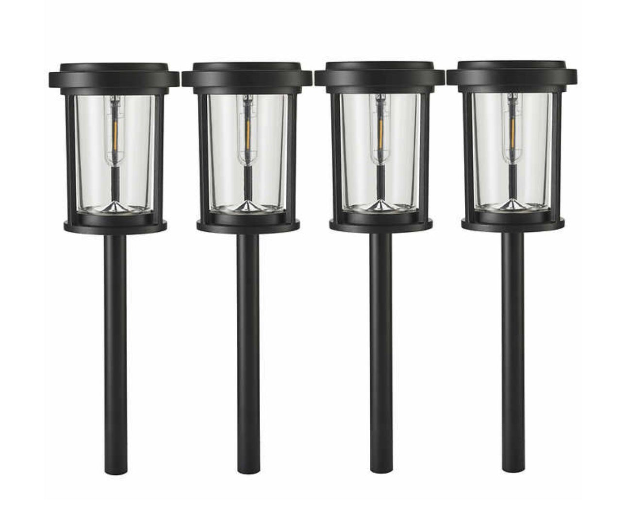 SmartYard Vintage LED Bulb - Solar Pathway Light Set of 4 - Outdoor Solar Outlet