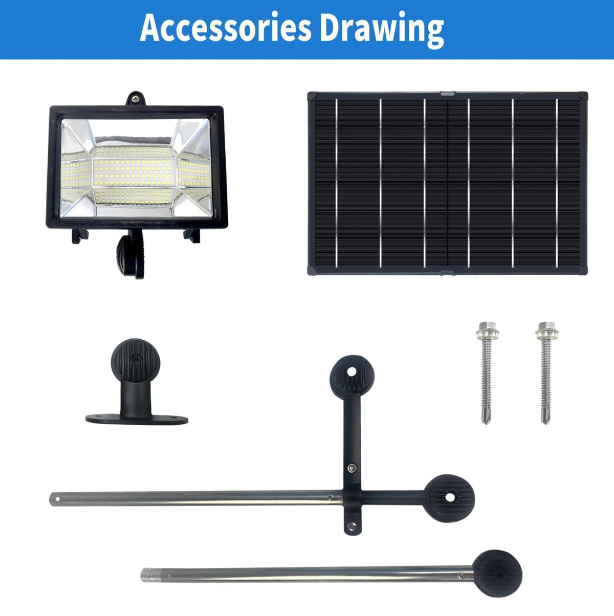 Solar Billboard Light Metal Aluminum Lamp Heads,400W 12000AMH Li-on Battery, 60 LED Super Bright Light, Commercial Billboard Lamp Suitable for a Variety of Scenes - Outdoor Solar Outlet