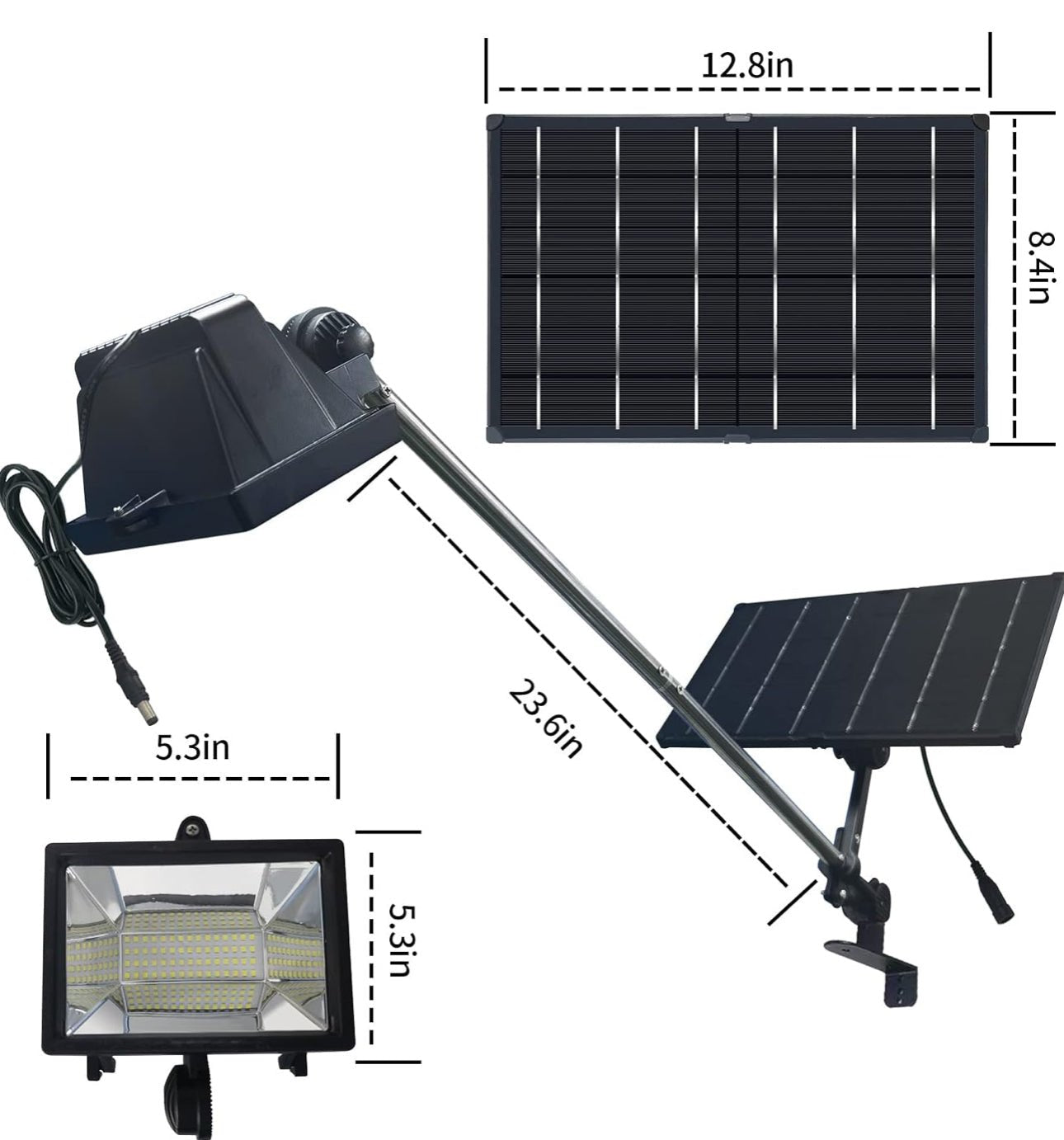 Solar Billboard Light Metal Aluminum Lamp Heads,400W 12000AMH Li-on Battery, 60 LED Super Bright Light, Commercial Billboard Lamp Suitable for a Variety of Scenes - Outdoor Solar Outlet