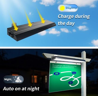 Solar Billboard Sign Lights Outdoor, 232 led Super Bright Sign light, Adjustable Bracket & Wall Mount 2-in-1 Commercial Billboart Lighting for Bussiness, Real Estate, Shop, Bus Stop, HOA, Highway Signs - Outdoor Solar Outlet