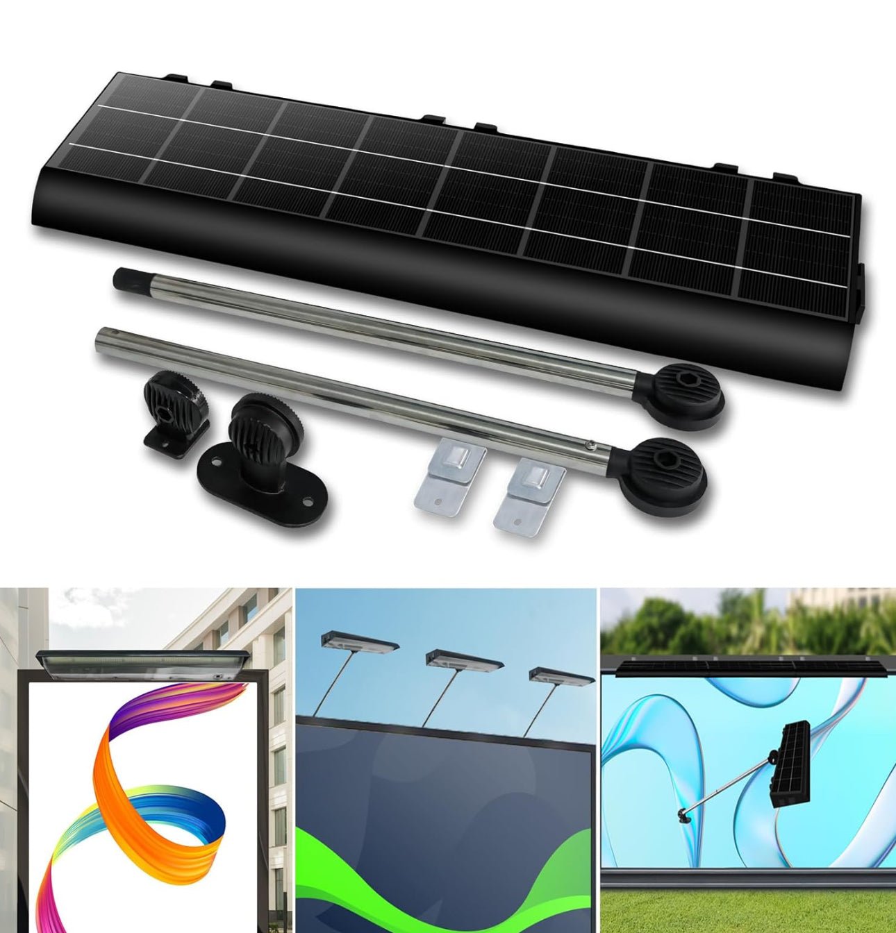 Solar Billboard Sign Lights Outdoor, 232 led Super Bright Sign light, Adjustable Bracket & Wall Mount 2-in-1 Commercial Billboart Lighting for Bussiness, Real Estate, Shop, Bus Stop, HOA, Highway Signs - Outdoor Solar Outlet